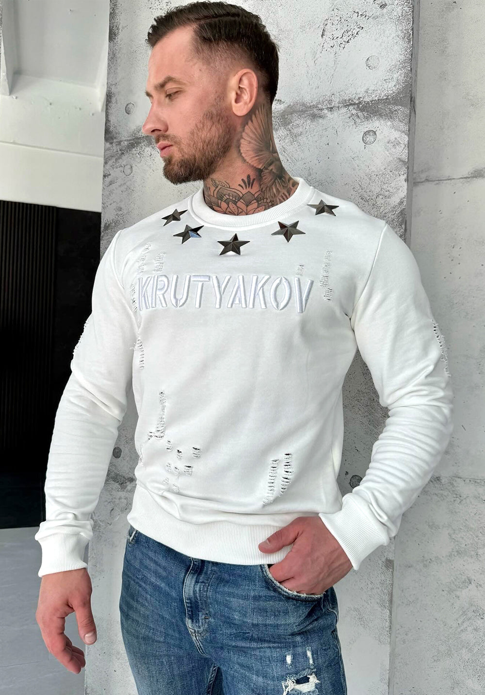 SWEATSHIRT FIVE METAL STARS