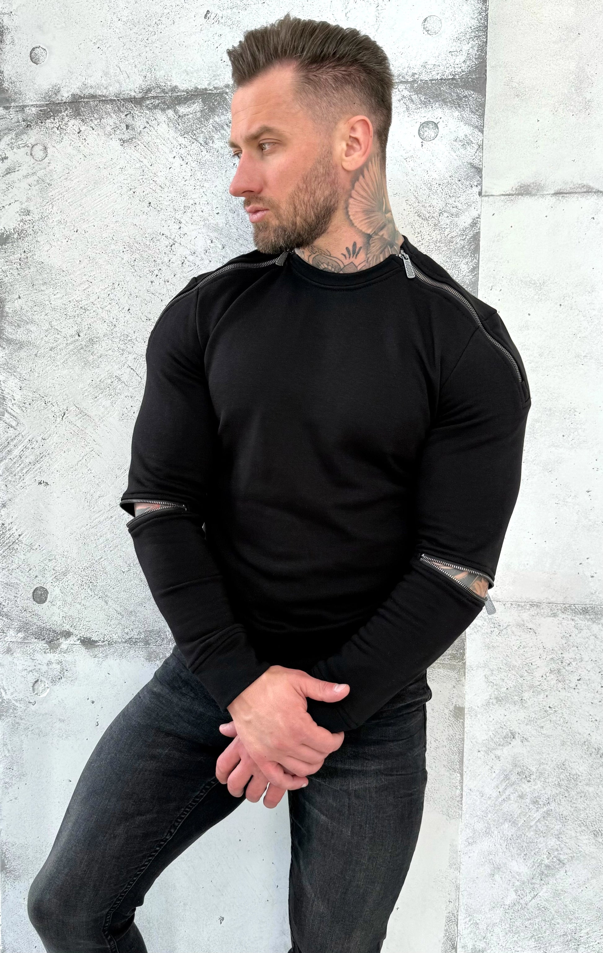 SWEATSHIRT FOUR ZIPPERS