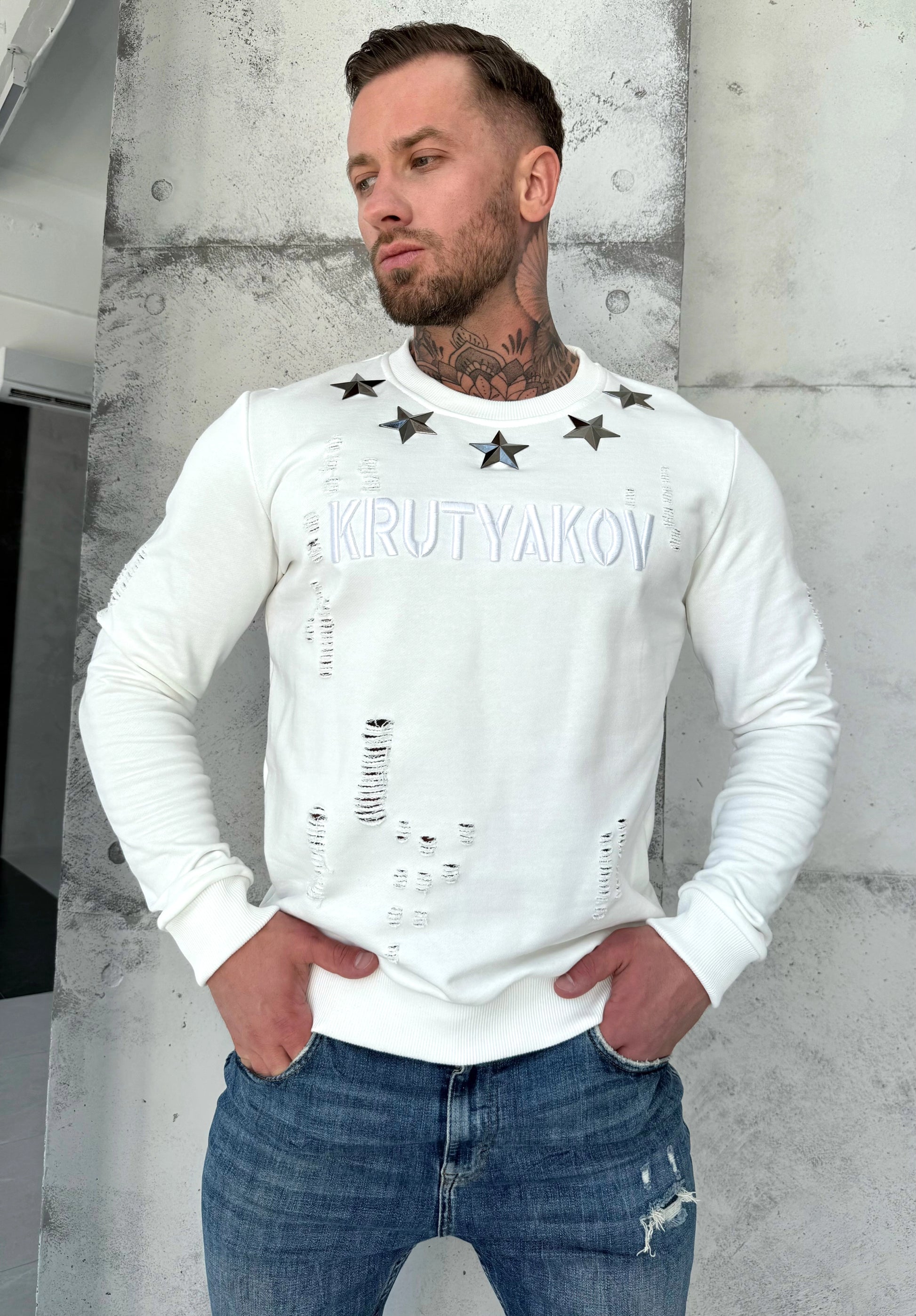 SWEATSHIRT FIVE METAL STARS
