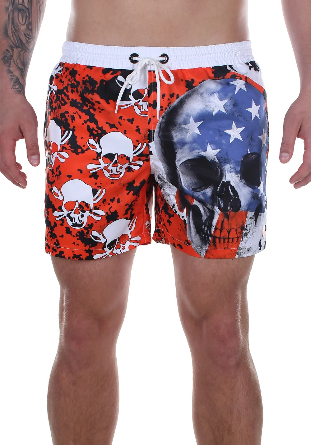 Шорти пляжні чоловічі AMERICAN FLAG SKULLS