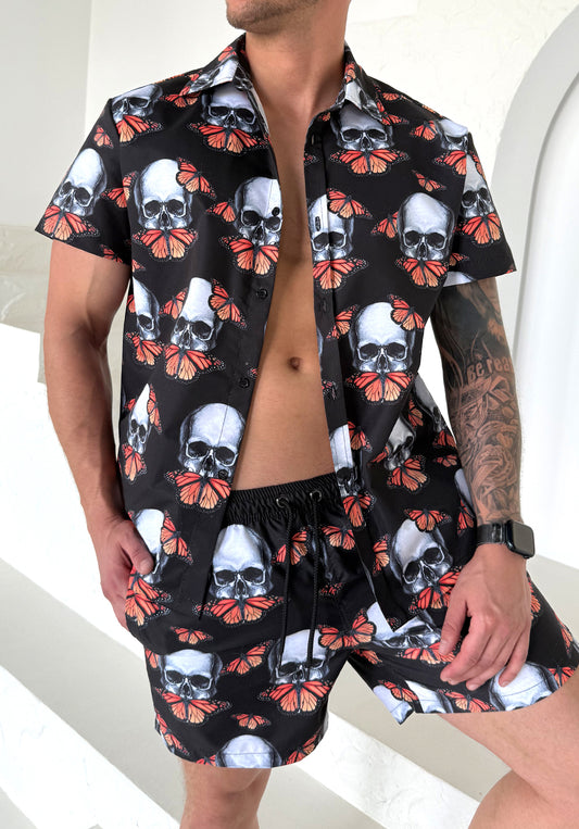 Комплект пляжний чоловічий SKULL BUTTERFLIES