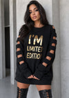 Жіноче плаття-світшот oversize LIMITED EDITION чорне