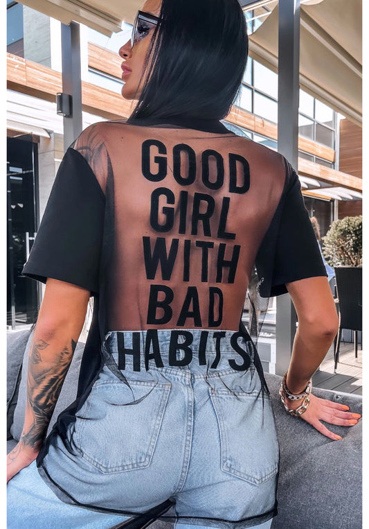 Футболка жіноча BAD HABITS чорна