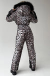 Лижний жіночий комбінезон LEO STRIPE з хутром