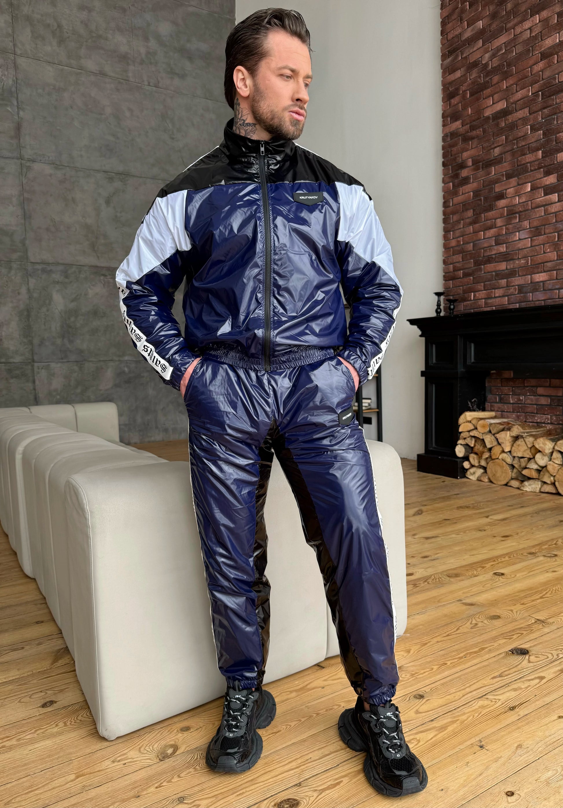 Чоловічий спортивний костюм MNKLLY темно-синій