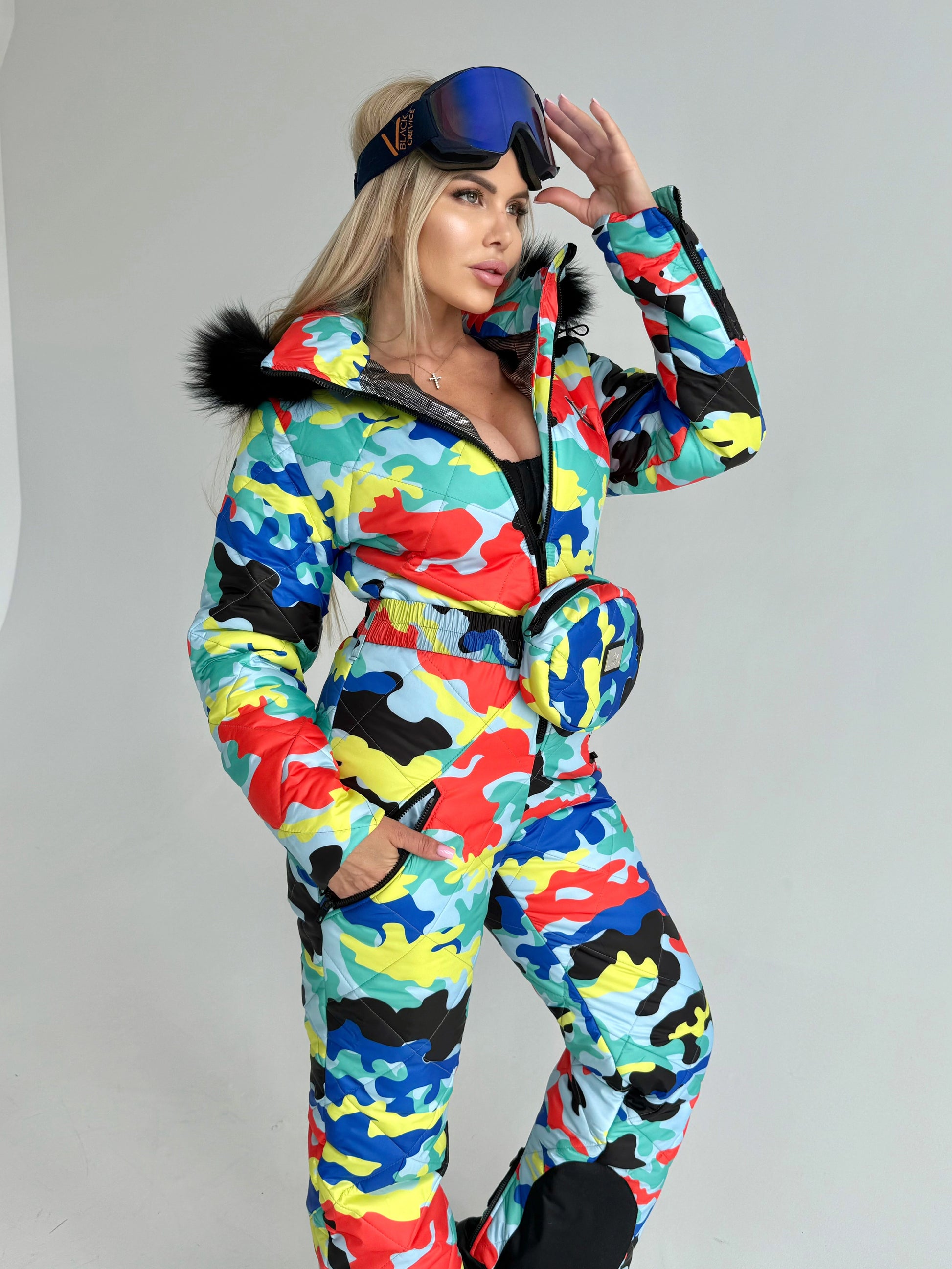 Теплий жіночий комбінезон KRUTYAKOV MULTICOLORED для катання на лижах, сноуборду та зимових прогулянок