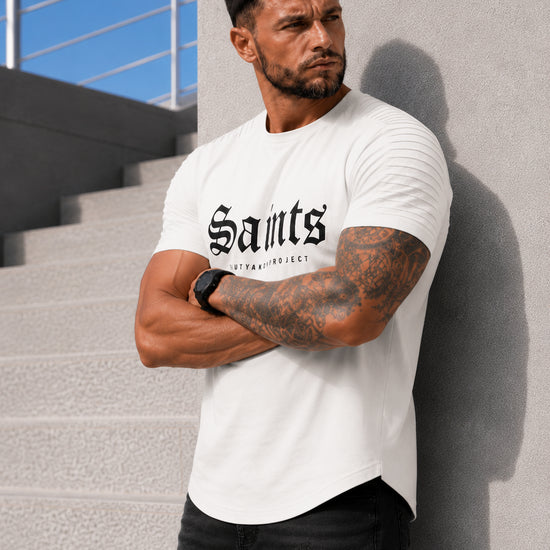 Біла чоловіча футболка SAINTS KRUTYAKOV преміального дизайну