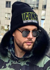 Шапка біні чоловіча ICONS (GREEN LOGO) чорна