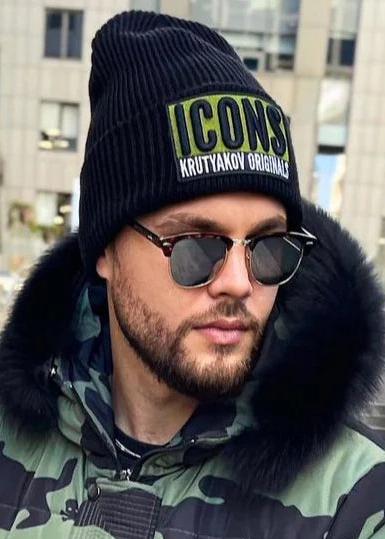 Шапка біні чоловіча ICONS (GREEN LOGO) чорна