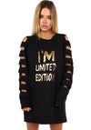 Жіноче плаття-світшот oversize LIMITED EDITION чорне