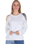 SWEATSHIRT OPEN SHOULDERS RAGGED