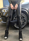 Жіночі легінси з екошкіри Quilted Leather чорні