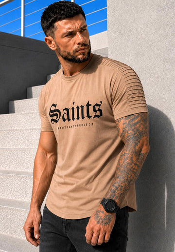 Дизайнерська чоловіча футболка SAINTS бежева