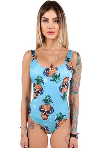 SWIMSUIT PINEAPPLE SKULLS