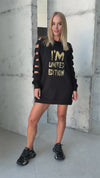 Жіноче плаття-світшот oversize LIMITED EDITION чорне