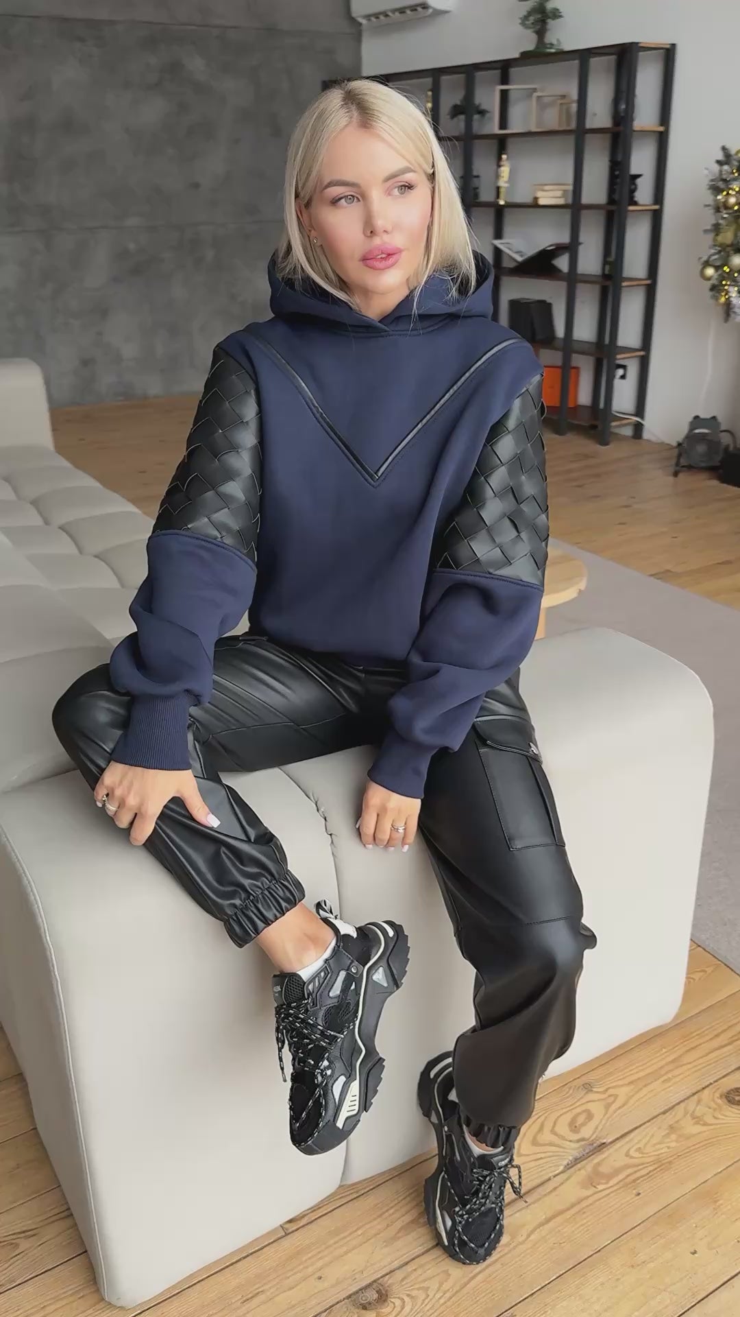 Жіноче худі Leplex темно-синє